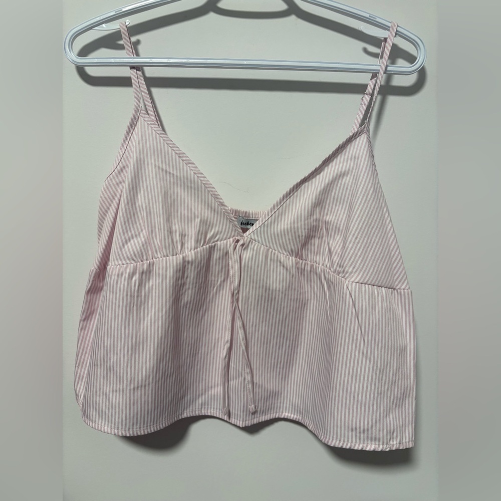 Pink and white cami